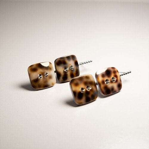あまこち・貝ボタンピアス-Shell Button Earrings.