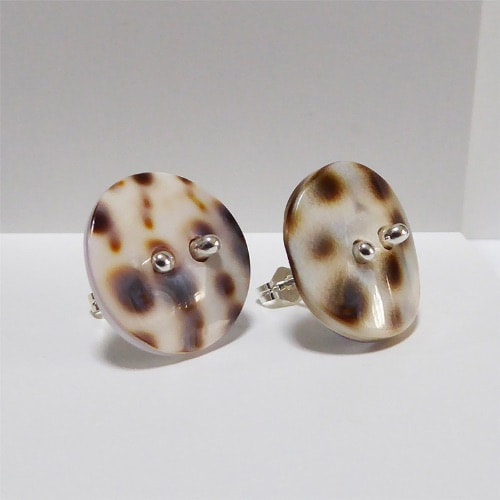 星宝貝の貝ボタンのピアス